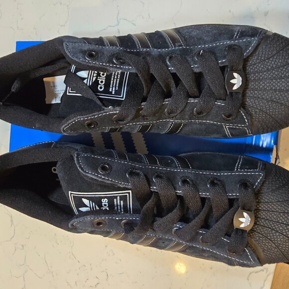 adidas Originals SUPERSTAR II MEN'S SHOES JH5470 black ON Black MENS 13 NEW - Picture 4 of 8